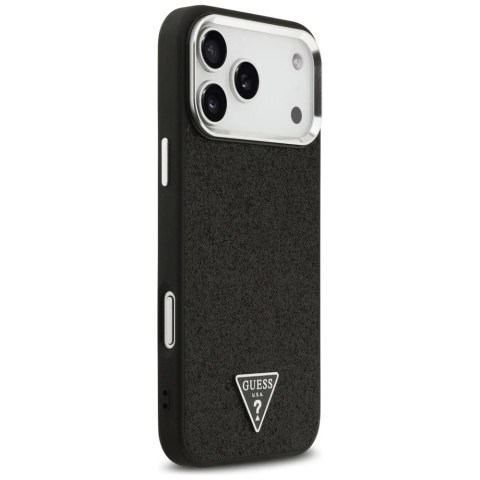 Etui do iPhone 17 Pro Max Guess Glitter Triangle Logo MagSafe Black
