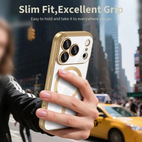 Etui do iPhone 17 Pro Max Tech-Protect MagFlex MagSafe Przezroczysto-Złote