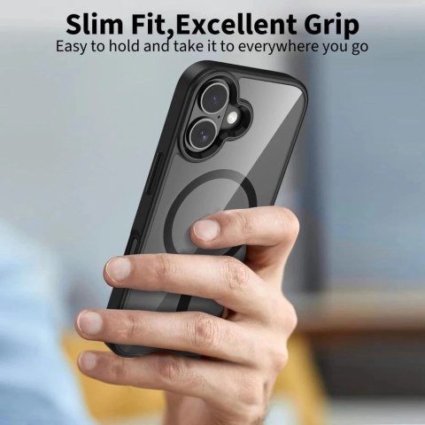 Etui do iPhone 17 Tech-Protect MagMat MagSafe Przezroczysto-Czarne