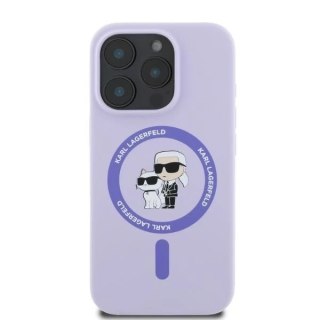 Etui Karl Lagerfeld Silicone KC Heads Ring MagSafe do iPhone 16 Pro Max Purple