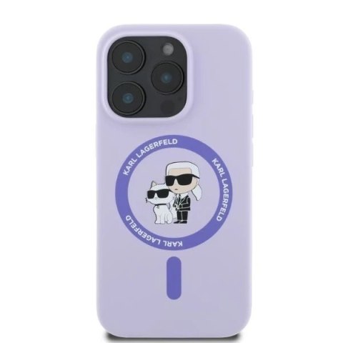 Etui Karl Lagerfeld Silicone KC Heads Ring MagSafe do iPhone 16 Pro Max Purple