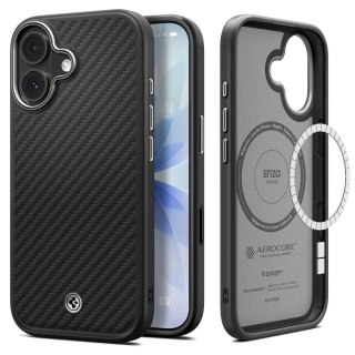 Etui do iPhone 17 Spigen Enzo Aramid "T" Mag MagSafe Black/Silver