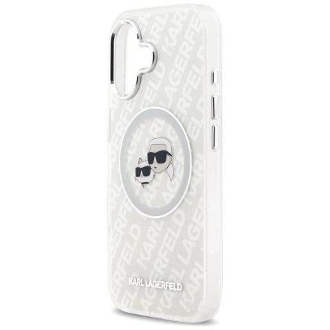 Etui Ochronne do iPhone 17 Karl Lagerfeld IML Glitter K&C Heads MagSafe Szary