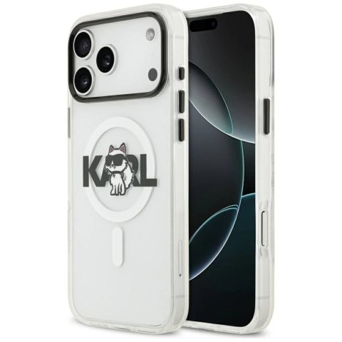 Etui Ochronne do iPhone 17 Pro Karl Lagerfeld IML Choupette Sketch MagSafe Transparentne