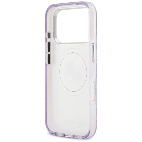 Etui Ochronne do iPhone 17 Pro Karl Lagerfeld IML Glitter K&C Heads MagSafe Fioletowy