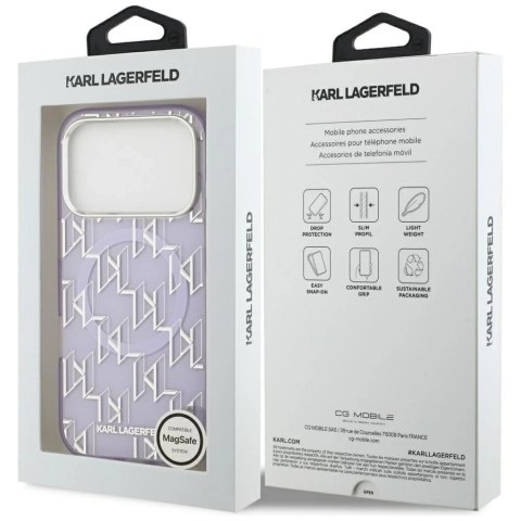 Etui Ochronne do iPhone 17 Pro Karl Lagerfeld IML KL Monogram MagSafe Fioletowy