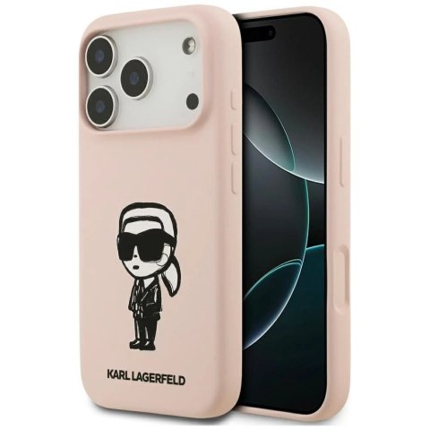 Etui Ochronne do iPhone 17 Pro Karl Lagerfeld Silicone KL Sketch MagSafe Różowy