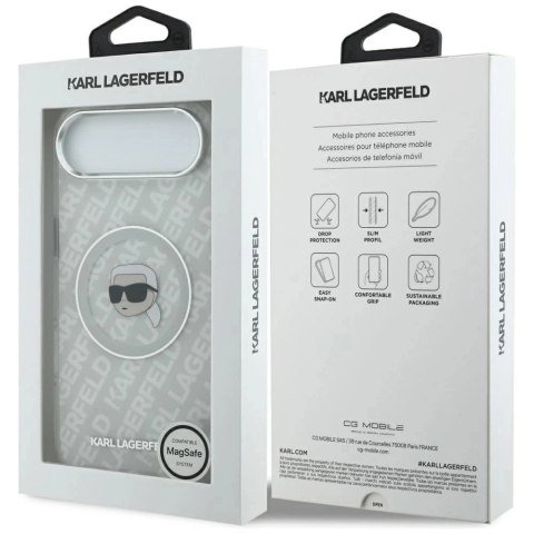 Etui Ochronne do iPhone Air Karl Lagerfeld IML Head Logo MagSafe Szary