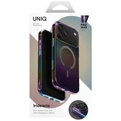 Etui UNIQ Iridescia do iPhone 17 Pro Max MagClick Charging Midnight Quartz