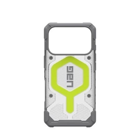Etui do iPhone 17 Pro UAG Pathfinder Clear MagSafe Szaro-Neonowe