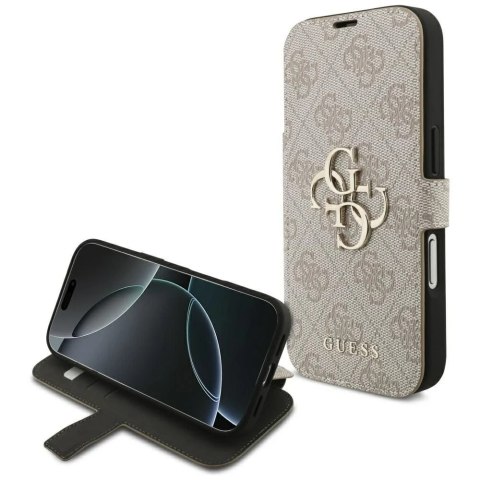 Etui Guess Book 4G Metal Logo do iPhone 17 Pro Różowy