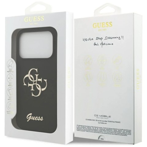 Etui Guess Silicone Big 4G Script do iPhone 17 Pro Black