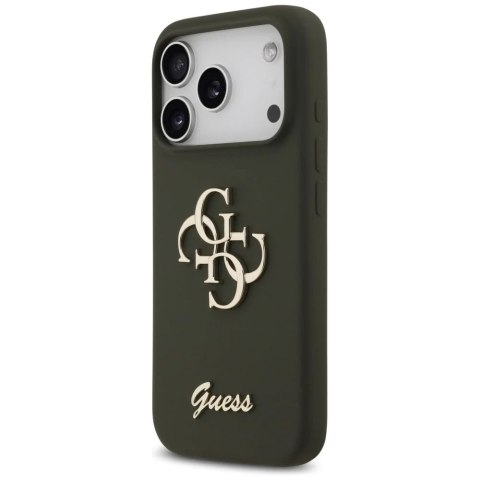Etui Guess Silicone Big 4G Script do iPhone 17 Pro Max Khaki