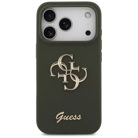 Etui Guess Silicone Big 4G Script do iPhone 17 Pro Max Khaki
