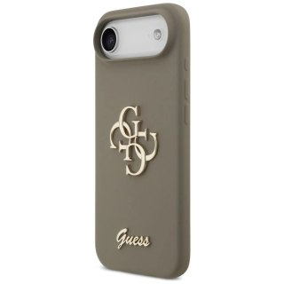 Etui Guess do iPhone 17 Air Silicone Big 4G Script Brown