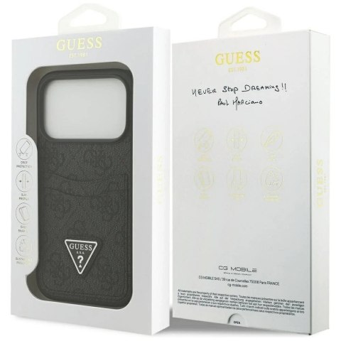 Etui Guess do iPhone 17 Pro 4G Double Card Triangle Black