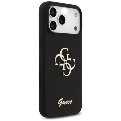 Etui Guess do iPhone 17 Pro Max Silicone Big 4G Script Black