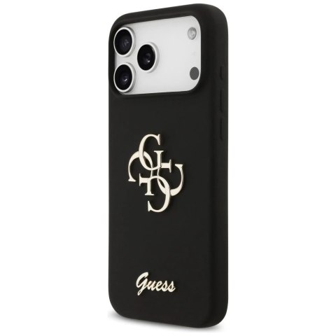 Etui Guess do iPhone 17 Pro Max Silicone Big 4G Script Black