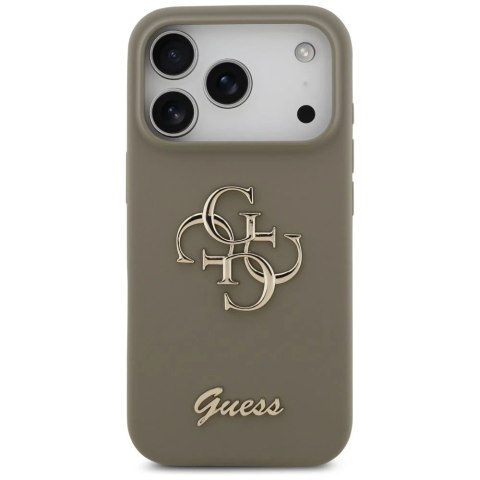 Etui Guess do iPhone 17 Pro Silicone Big 4G Script Brown