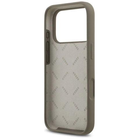 Etui Guess do iPhone 17 Pro Silicone Big 4G Script Brown