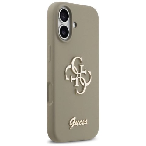 Etui Guess do iPhone 17 Silicone Big 4G Script Brown