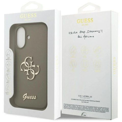 Etui Guess do iPhone 17 Silicone Big 4G Script Brown