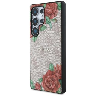 Etui Guess 4G Flowers Print MagSafe do Samsung Galaxy S25 Ultra Różowy