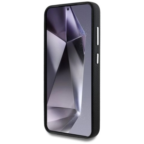 Etui Guess Grained Triangle Logo MagSafe do Samsung Galaxy S25 Czarny