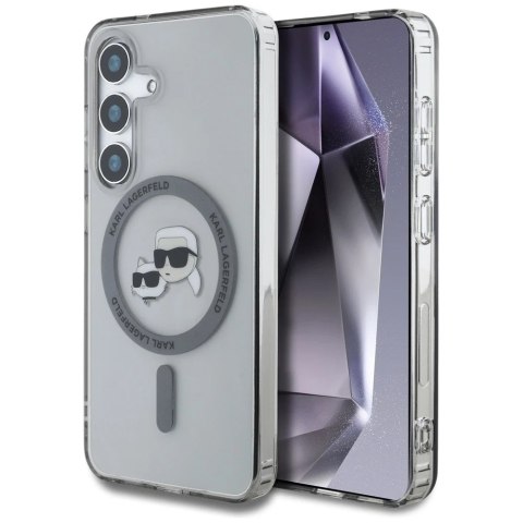 Etui Karl Lagerfeld Button Karl & Choupette MagSafe do Samsung Galaxy S25 Czarny