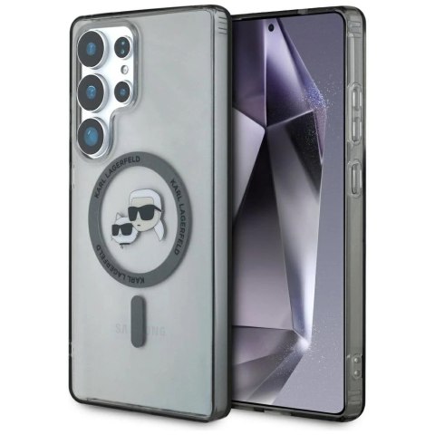 Etui Karl Lagerfeld Button Karl & Choupette MagSafe do Samsung Galaxy S25 Ultra Czarny