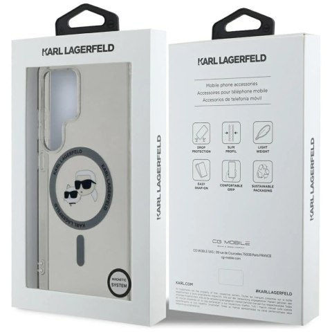 Etui Karl Lagerfeld Button Karl & Choupette MagSafe do Samsung Galaxy S25 Ultra Czarny