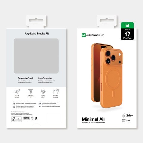 Etui Ochronne do iPhone 17 Pro Max AMAZINGTHING Minimal Air Case MagSafe Pomarańczowe
