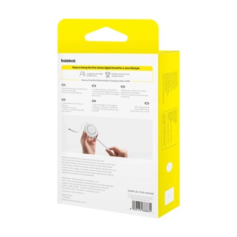 Kabel Baseus Free2Pull Mini 100W USB-C - USB-C 2m Biały