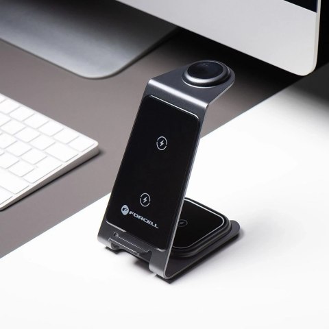 Ładowarka 3w1 Forcell F-Energy Simply Charge do Apple/Samsung szara