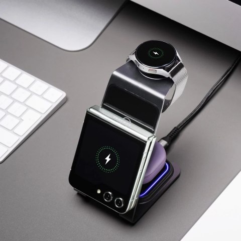 Ładowarka 3w1 Forcell F-Energy Simply Charge do Apple/Samsung szara