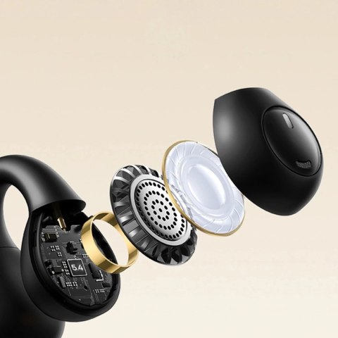 Słuchawki Baseus Bass 15 Clip OWS + Kabel USB-C 30cm Czarne