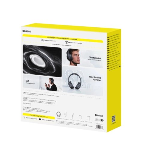 Słuchawki Baseus Bass BH1 Lite bezprzewodowe nauszne Bluetooth 6.0 - czarne