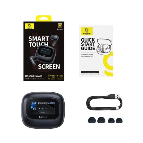 Słuchawki Baseus Bowie M2s Ultra TWS z ekranem LCD - czarne