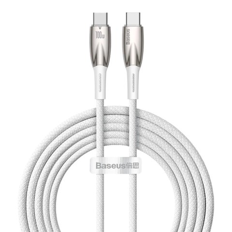 Baseus Glimmer Series kabel do szybkiego ładowania USB-C 480Mb/s PD 100W 2m biały