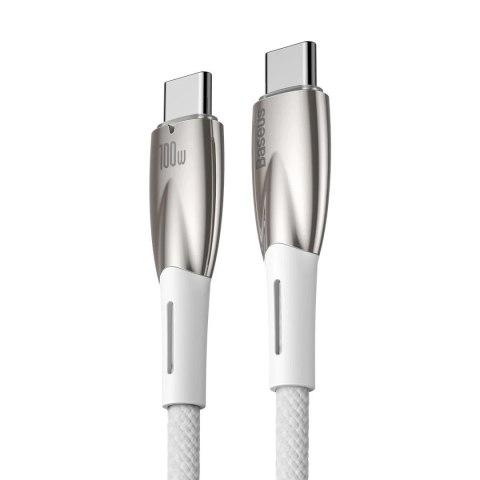 Baseus Glimmer Series kabel do szybkiego ładowania USB-C 480Mb/s PD 100W 2m biały