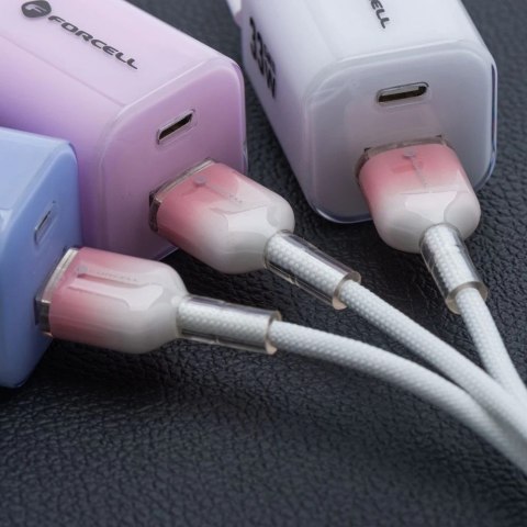 Kabel USB-A - USB-C 66W Forcell F-Energy Gradient 1 m C352 biały