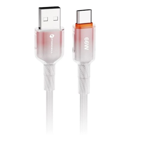 Kabel USB-A - USB-C 66W Forcell F-Energy Gradient 1 m C352 biały