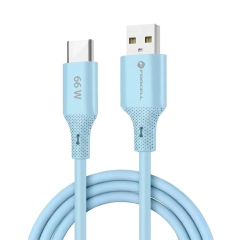 Kabel USB-A - USB-C 66W Forcell F-Energy Silicone 1 m C342 niebieski
