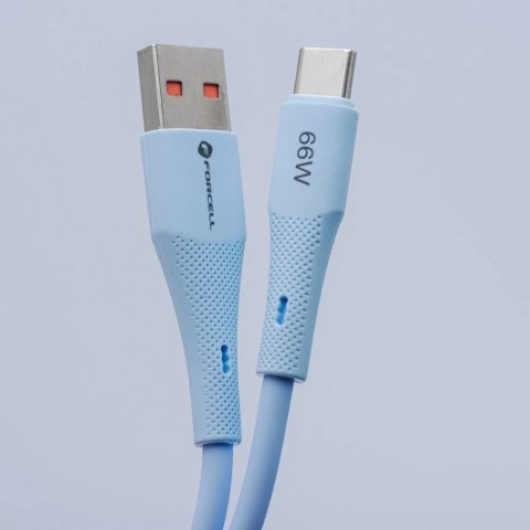 Kabel USB-A - USB-C 66W Forcell F-Energy Silicone 1 m C342 niebieski