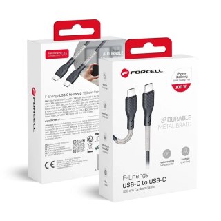 Kabel USB-C - USB-C 100W Forcell F-Energy Carbon 1 m CB-04C czarny