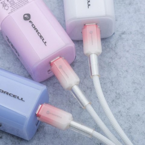 Kabel USB-C - USB-C 100W Forcell F-Energy Gradient 1 m C357 biały