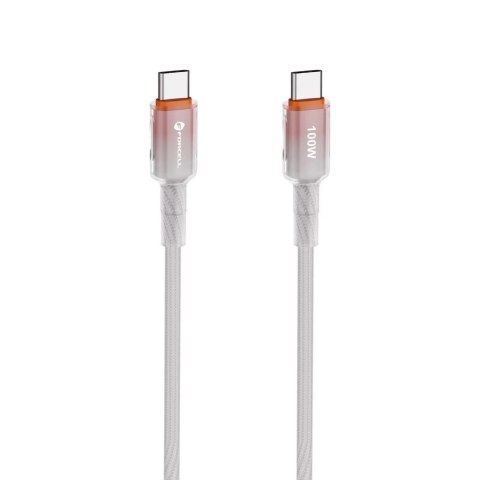 Kabel USB-C - USB-C 100W Forcell F-Energy Gradient 1 m C357 biały