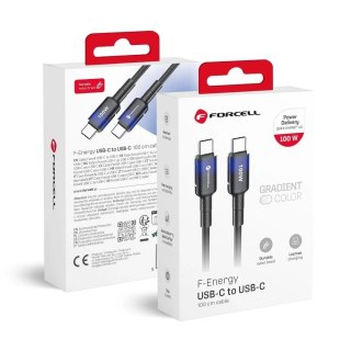 Kabel USB-C - USB-C 100W Forcell F-Energy Gradient 1 m C357 czarny