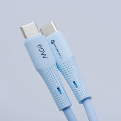 Kabel USB-C - USB-C 100W Forcell F-Energy Silicone 1 m C347 niebieski