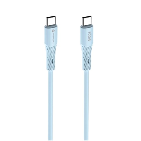 Kabel USB-C - USB-C 100W Forcell F-Energy Silicone 1 m C347 niebieski